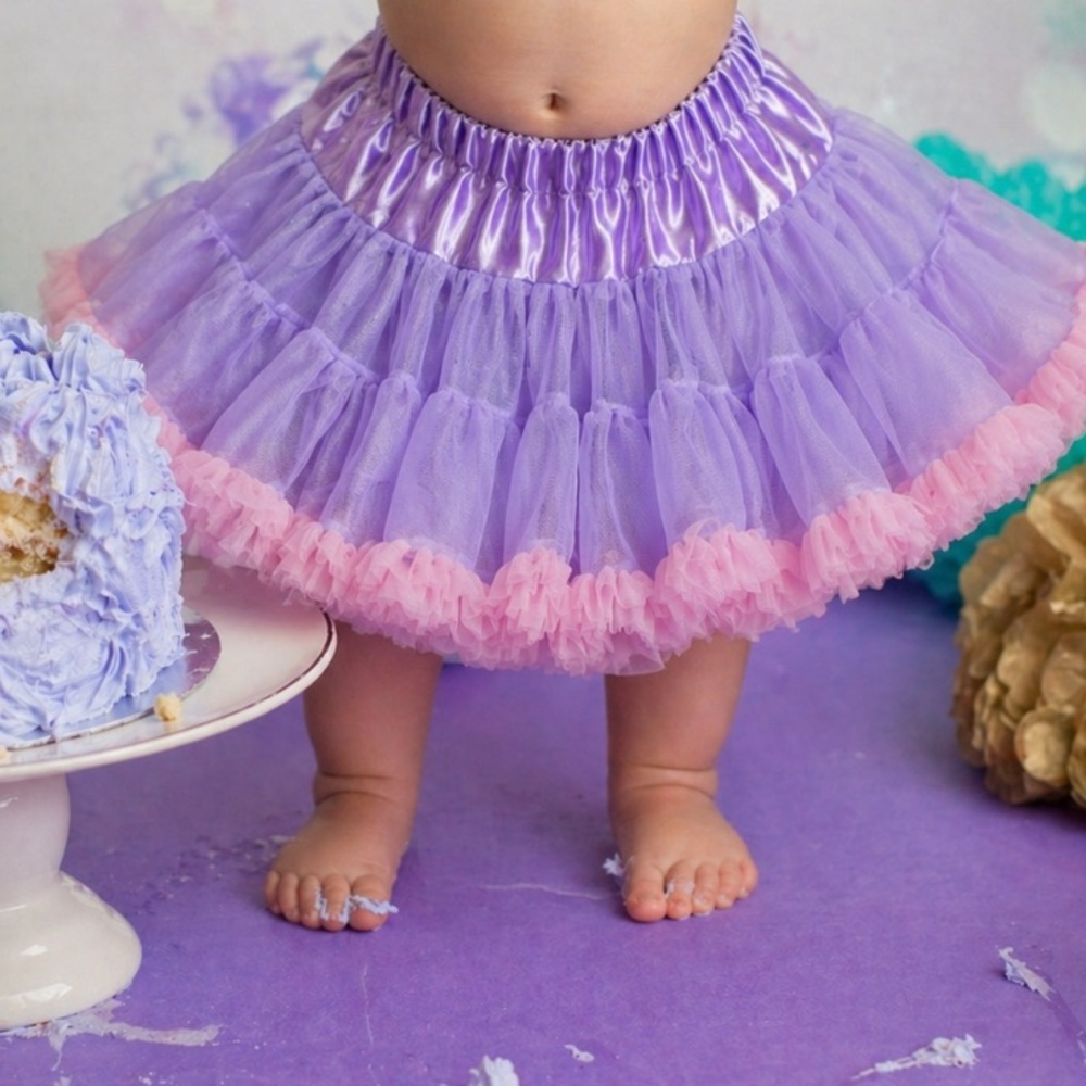 Lavender Pink Pedicoat Chiffon Tutu Skirt for Kids